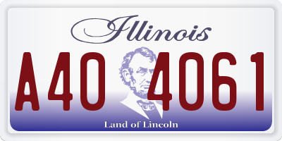 IL license plate A404061
