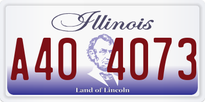 IL license plate A404073