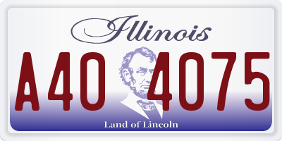 IL license plate A404075