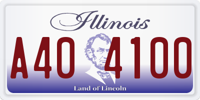IL license plate A404100