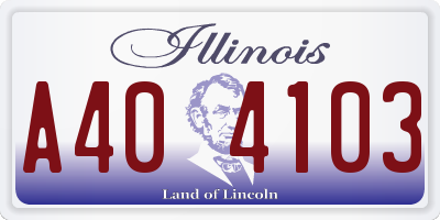 IL license plate A404103