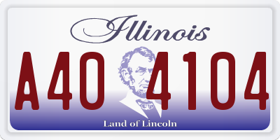 IL license plate A404104