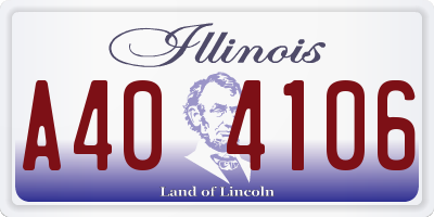 IL license plate A404106