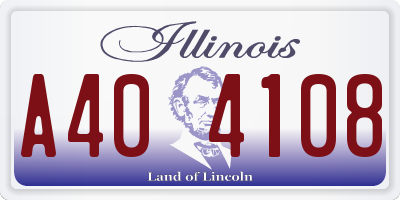 IL license plate A404108