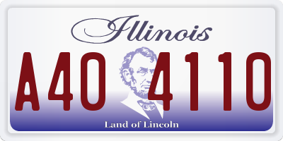 IL license plate A404110