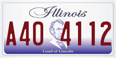 IL license plate A404112