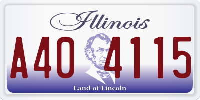 IL license plate A404115