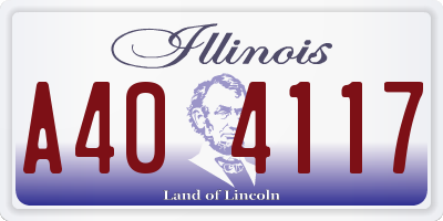 IL license plate A404117