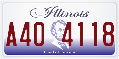 IL license plate A404118