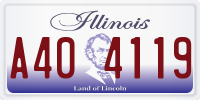 IL license plate A404119