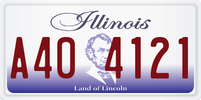 IL license plate A404121