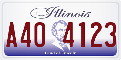 IL license plate A404123