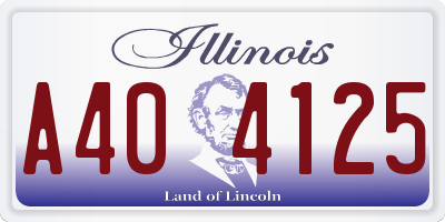 IL license plate A404125