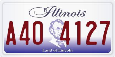 IL license plate A404127