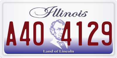 IL license plate A404129