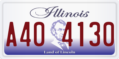 IL license plate A404130
