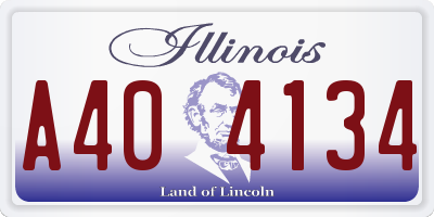 IL license plate A404134