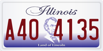 IL license plate A404135