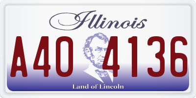 IL license plate A404136