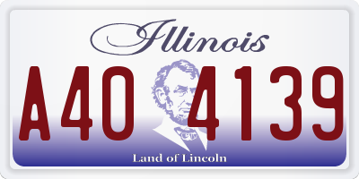 IL license plate A404139