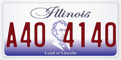 IL license plate A404140