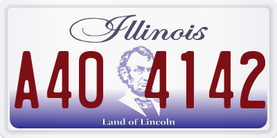 IL license plate A404142
