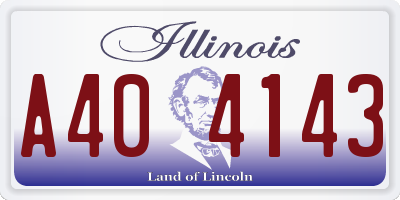IL license plate A404143
