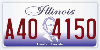 IL license plate A404150
