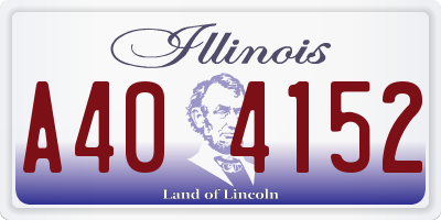 IL license plate A404152