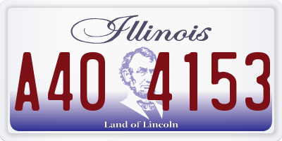 IL license plate A404153