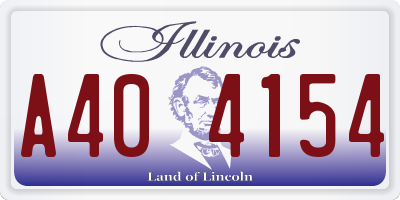 IL license plate A404154