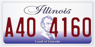 IL license plate A404160