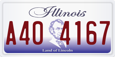 IL license plate A404167