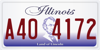 IL license plate A404172