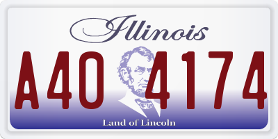 IL license plate A404174