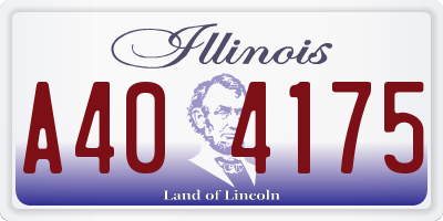 IL license plate A404175