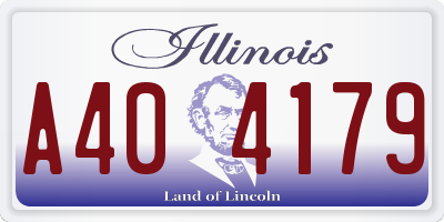 IL license plate A404179