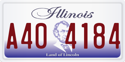 IL license plate A404184