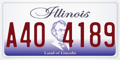 IL license plate A404189