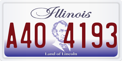 IL license plate A404193
