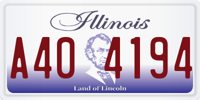 IL license plate A404194