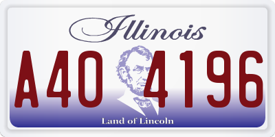 IL license plate A404196