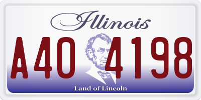 IL license plate A404198