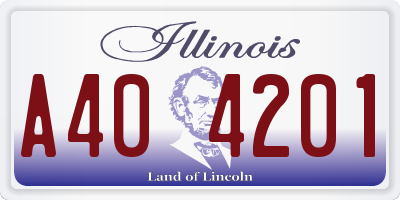 IL license plate A404201