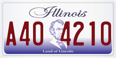 IL license plate A404210