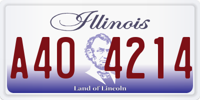 IL license plate A404214