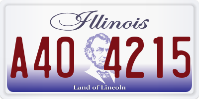 IL license plate A404215