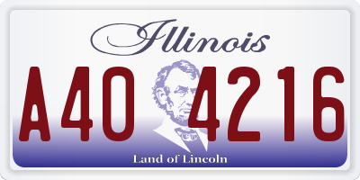 IL license plate A404216