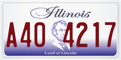 IL license plate A404217