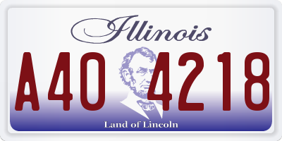 IL license plate A404218